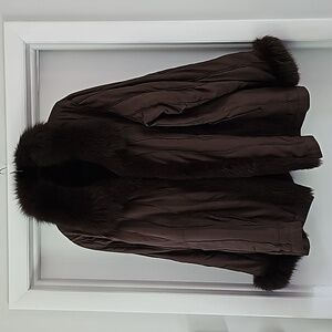 fur/silk boho coat oversized NWOT